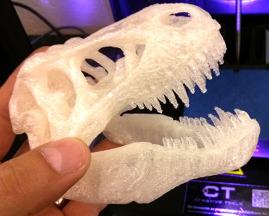 3D printed dinosaur head
